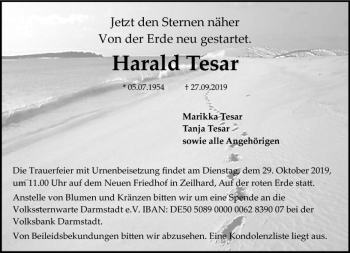 Traueranzeige von Harald Tesar von vrm-trauer