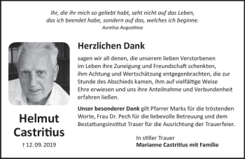 Traueranzeige von Helmut Castritius von vrm-trauer