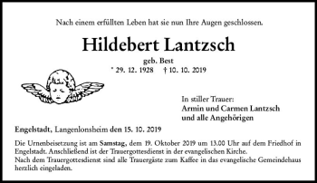 Traueranzeige von Hildebert Lantzsch von vrm-trauer