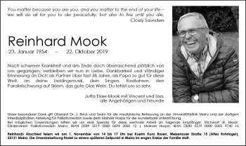 Traueranzeige von Reinhard Mook von vrm-trauer