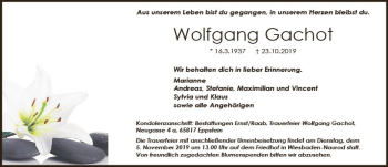 Traueranzeige von Wolfgang Gachot von vrm-trauer