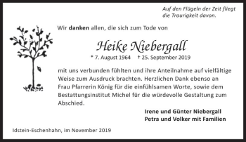 Traueranzeige von Heike Niebergall von vrm-trauer