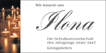 Traueranzeige von Ilona  von vrm-trauer