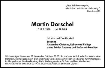 Traueranzeige von Martin Dorschel von vrm-trauer
