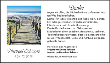 Traueranzeige von Michael Schwarz von vrm-trauer