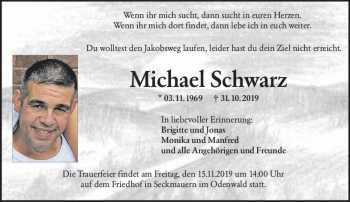 Traueranzeige von Michael Schwarz von vrm-trauer