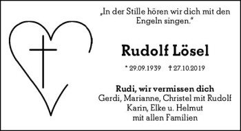 Traueranzeige von Rudolf Lösel von vrm-trauer