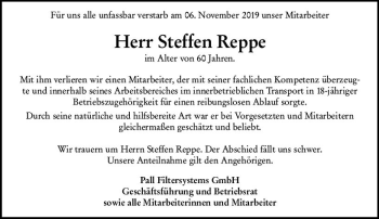 Traueranzeige von Steffen Reppe von vrm-trauer