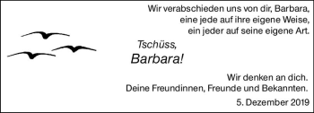 Traueranzeige von Barbara Schneider von vrm-trauer