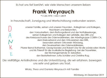 Traueranzeige von Frank Weyrauch von vrm-trauer
