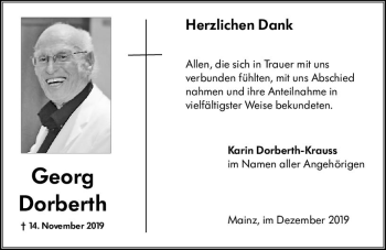 Traueranzeige von Georg Sorberth von vrm-trauer