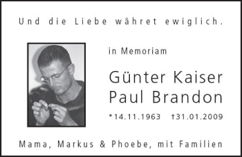 Traueranzeige von Günter Kaiser von vrm-trauer