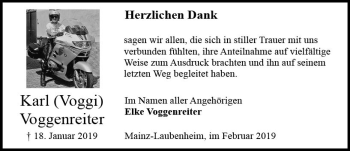 Traueranzeige von Karl Voggenreiter von vrm-trauer