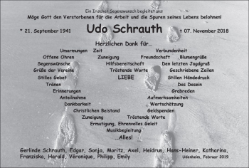 Traueranzeige von Udo Schrauth von vrm-trauer