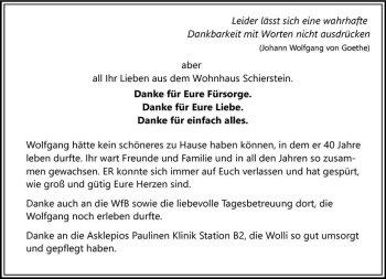 Traueranzeige von Wolfgang Ohletz von vrm-trauer