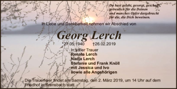 Traueranzeige von Georg Lerch von vrm-trauer