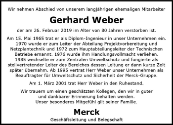 Traueranzeige von Gerhard Weber von vrm-trauer