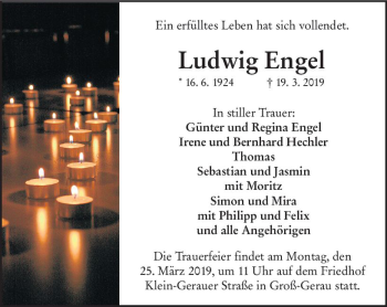 Traueranzeige von Ludwig Engel von vrm-trauer
