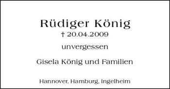 Traueranzeige von Rüdiger König von vrm-trauer