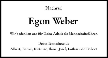Traueranzeige von Egon Weber von vrm-trauer