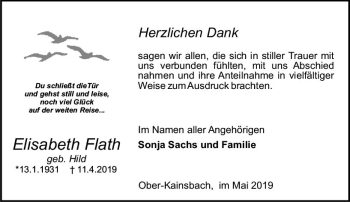Traueranzeige von Elisabeth Flath von vrm-trauer