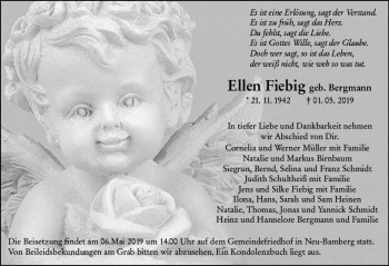 Traueranzeige von Ellen Fiebig von vrm-trauer