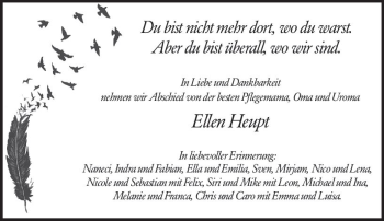Traueranzeige von Ellen Heupt von vrm-trauer