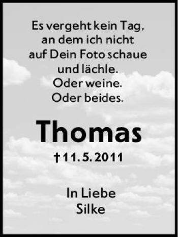 Traueranzeige von Thomas Grill von vrm-trauer