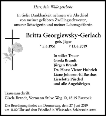 Traueranzeige von Britta Georgiewsky-Gerlach von vrm-trauer