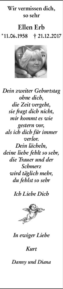 Traueranzeige von Ellen Erb von vrm-trauer