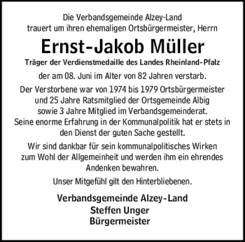 Traueranzeige von Ernst-Jakob Müller von vrm-trauer