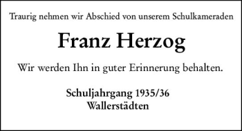 Traueranzeige von Franz Herzog von vrm-trauer