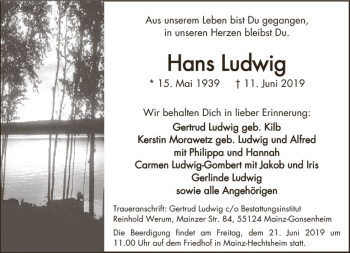 Traueranzeige von Hans Ludwig von vrm-trauer