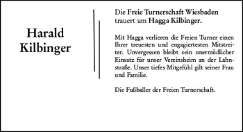 Traueranzeige von Harald Kilbinger von vrm-trauer