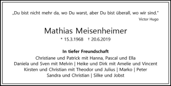 Traueranzeige von Mathias Meisenheimer von vrm-trauer