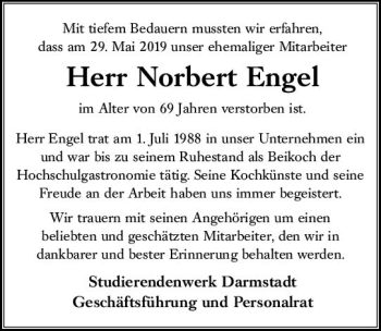 Traueranzeige von Norbert Engel von vrm-trauer