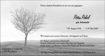 Traueranzeige von Petra Pehel von vrm-trauer