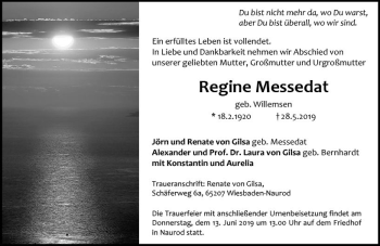 Traueranzeige von Regine Messedat von vrm-trauer