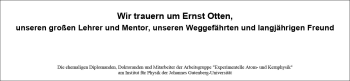 Traueranzeige von Ernst-Wilhelm Otten von vrm-trauer