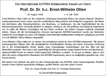 Traueranzeige von Ernst-Wilhelm Otten von vrm-trauer