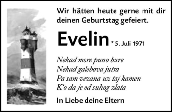 Traueranzeige von Evelin Cupovic von vrm-trauer
