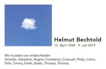Traueranzeige von Helmut Bechtold von vrm-trauer