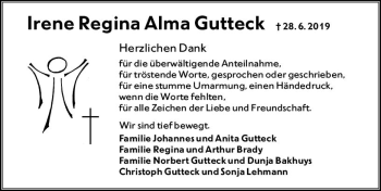 Traueranzeige von Irene Regina Alma Gutteck von vrm-trauer