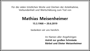 Traueranzeige von Mathias Meisenheimer von vrm-trauer
