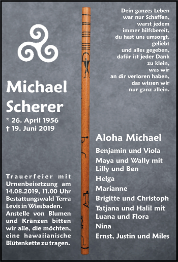 Traueranzeige von Michael Scherer von vrm-trauer