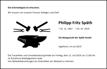 Traueranzeige von Philipp Fritz Späth von vrm-trauer