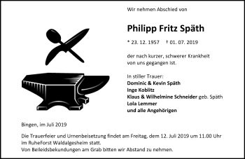 Traueranzeige von Philipp Fritz Späth von vrm-trauer