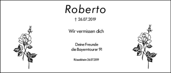 Traueranzeige von Roberto  von vrm-trauer