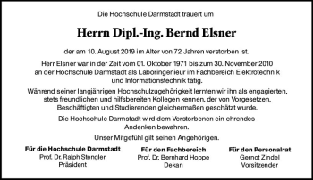 Traueranzeige von Bernd Elsner von vrm-trauer Traueranzeige von Bernd Elsner von vrm-trauer