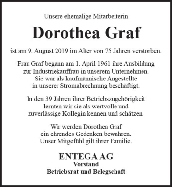 Traueranzeige von Dorothea Graf von vrm-trauer